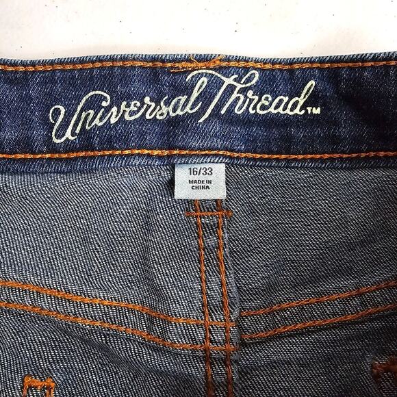 Universal Thread Blue Denim Jeans Short Mini Cotton Skirt Western 16/33 - Picture 3 of 4